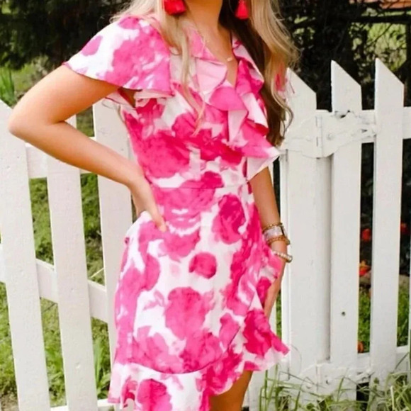 Must have Sweetest Pink Floral Mini Dress - Picture 3 of 3